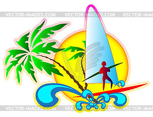 Background : on vacation at sea - stock vector clipart