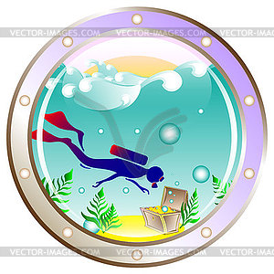 Background : on vacation at sea - vector clipart