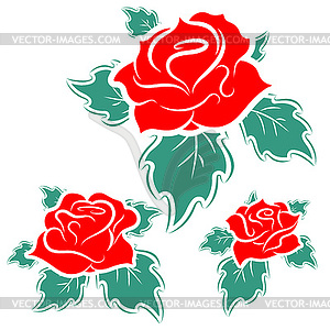 Roses, set - vector clip art