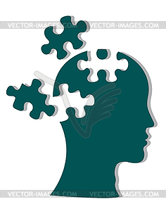 People head with puzzles - vector clipart