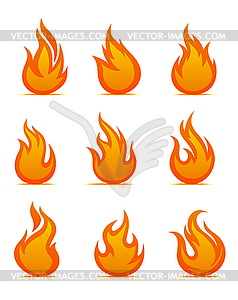 Fire warning symbols - vector image
