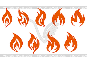 Символы огня - векторный графический клипарт