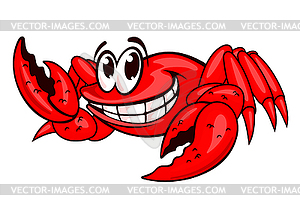 Smiling red crab - vector clipart