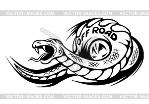 Offroad snake tattoo - vector image