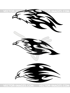 Eagle tattoos with flames - vector clipart / vector image