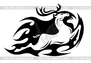 Tribal deer - vector clipart