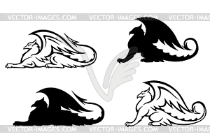 Heraldic griffins - vector image