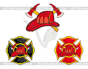 Firefighters symbols - vector clipart