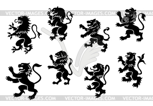 Royal heraldic black lions - vector image