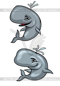 Funny whales - vector clip art