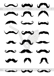 Set of mustaches - vector clip art