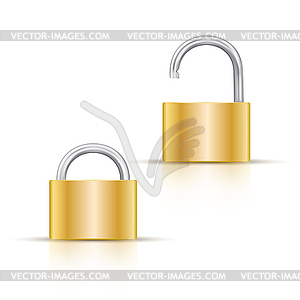 Locked and unlocked padlock Icon - vector image