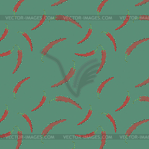 Vibrant seamless pattern red peppers made of - vector clipart
