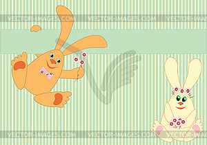 Two rabbits - vector image