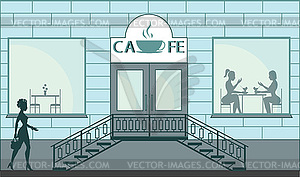 Little cafe - vector clip art
