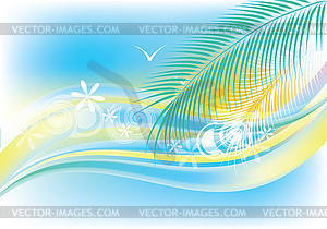 Summer sea background - vector clip art