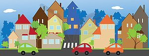 Street of small town - vector image