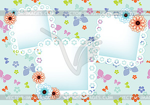 Pastel background with lace frames - vector clip art