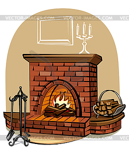 Fireplace - vector clipart