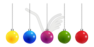 Set of colored christmas balls - vector image