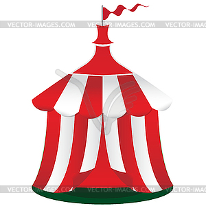 Red circus tent icon - stock vector clipart