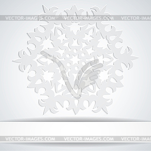 Snowflake with white banner. Background for winter - vector clipart