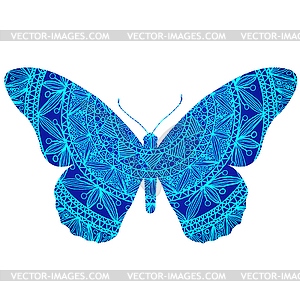 Blue butterfly - vector image