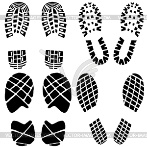 Set of black footprints - vector clipart