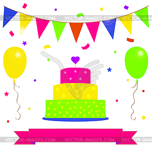 Birthday party card - vector image
