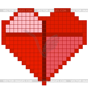 Red pixel heart - vector clipart