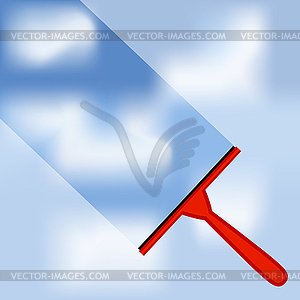 Window cleaning background with blue sky and white - vector clipart