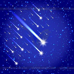 Space background with stars and comets - vector clip art