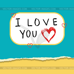 Rip paper for Valentine`s day with red heart in fla - stock vector clipart