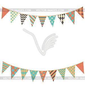 Party bunting background in flat style - vector image