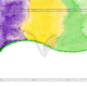 Watercolor paint background for Mardi Gras - royalty-free vector image