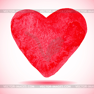 Hand-drawn painted red heart, element for your - vector clipart