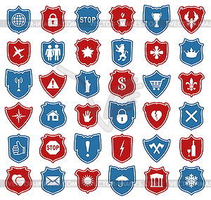 Set of shield icons - vector clipart