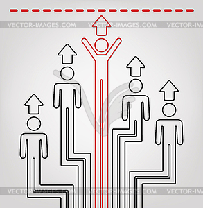 Abstract concept of business competition - vector clipart