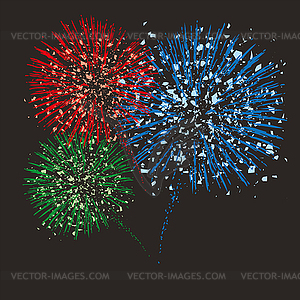 Grunge fireworks background - vector clipart