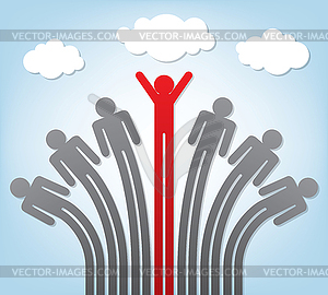 Abstract symbol of success and teamwork - vector clip art