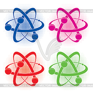 Abstract medical or chemistry symbol of atom - vector clipart