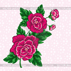 Decorative floral design of tropical flowers - vector image
