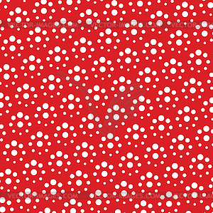 Red and white polka dot pattern background - vector clip art