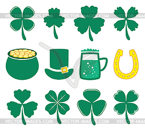 Set of St. Patrick`s Day icons - vector clipart