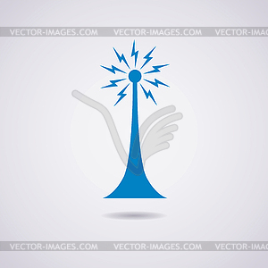 Radio tower broadcast icon - vector clipart