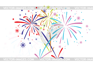 Abstract bursting fireworks - vector image