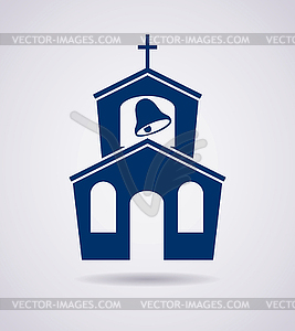 Symbol or icon of church building - vector image