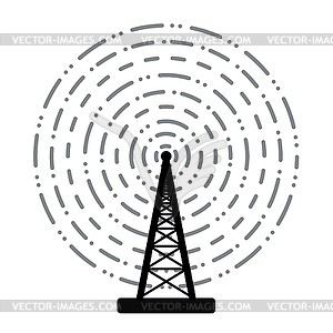 Radio tower broadcast - vector image