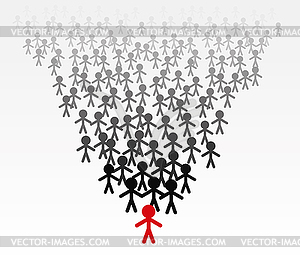 Business team of men follow their leader - vector image