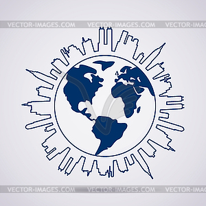 Global panorama design - vector image